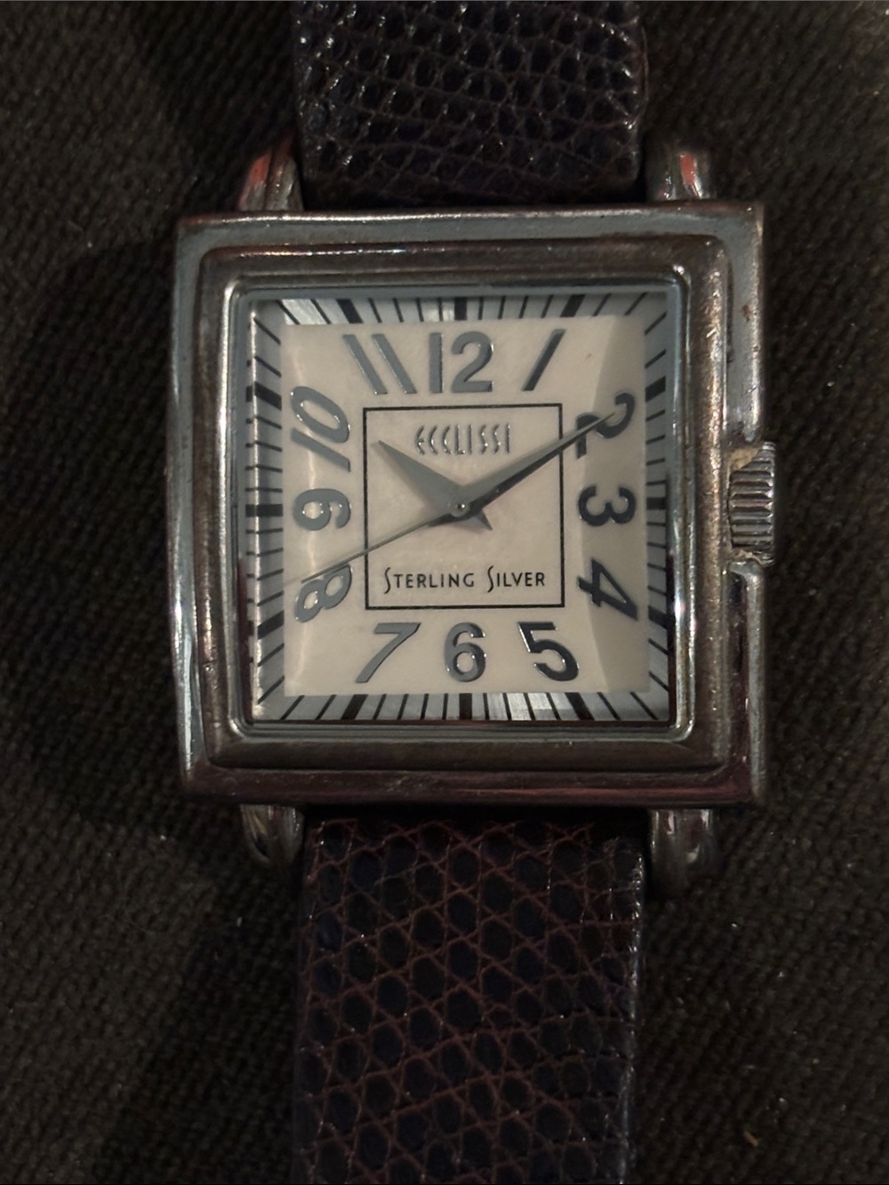 .925 Sterling Silver ECCLISSI WRIST WATCH WRISTWATCH Fine Jewelry - Needs Strap